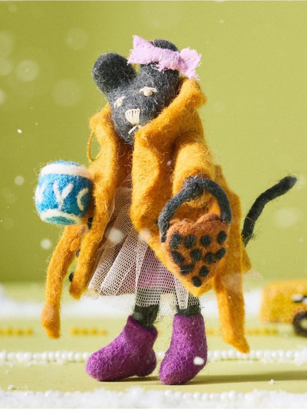 ANTHROPOLOGIE➕NYC Cat Travel Felt Ornament NWT